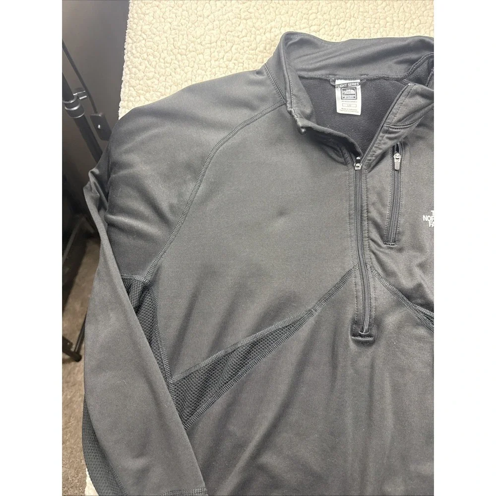 North Face Flight‎ Series Black 1/2 Zip-Up Fleece Pullover Men's Large Nice EUC